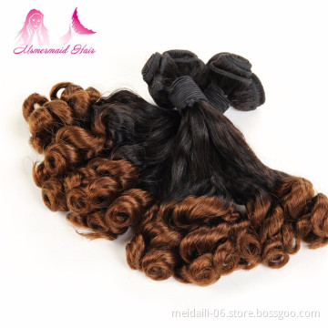 Human Hair Brazilian Wholesale Fumi Style Weave Bundles, 2 Ton Color Ombre Hair Extension Bundles